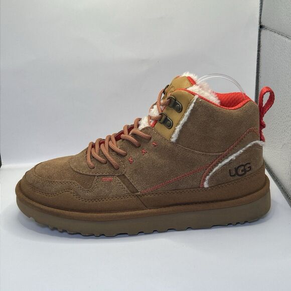 UGG Highland Hi Heritage Chestnut Fiery Red Suede Shearling Boots Womens Size 10 - Picture 5 of 16